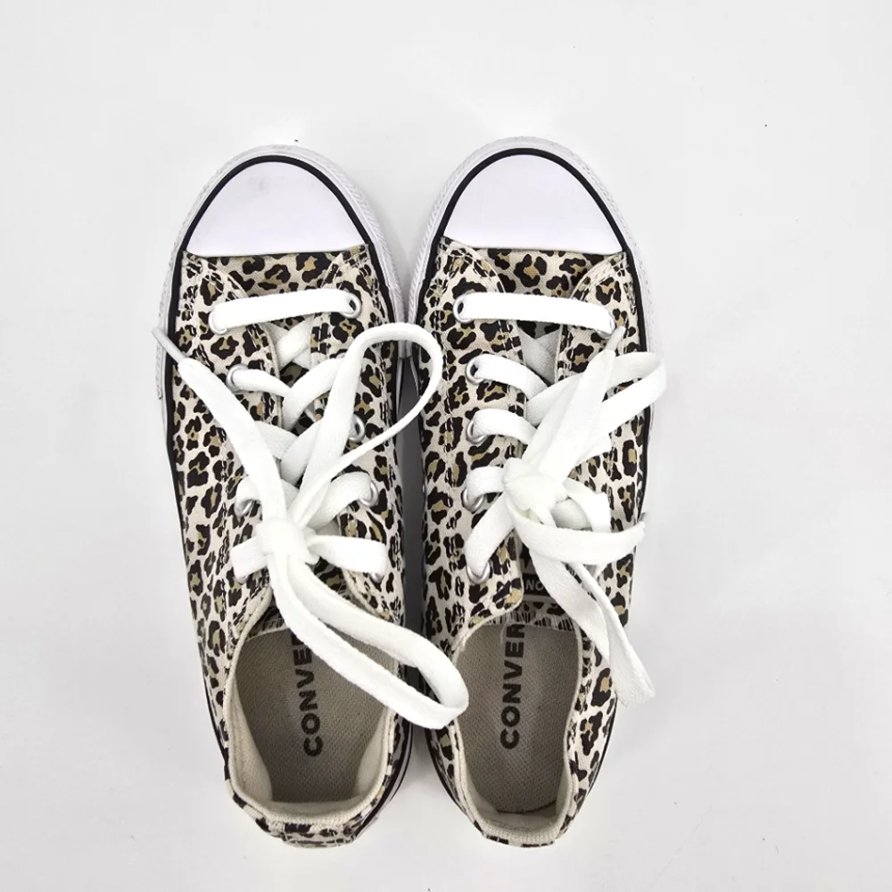 Converse All Star Leopard Print Kids Sneakers Size 2